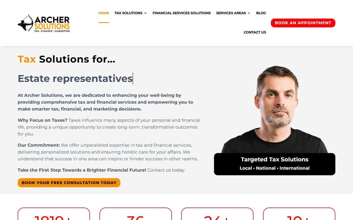 Archer Solutions homepage preview