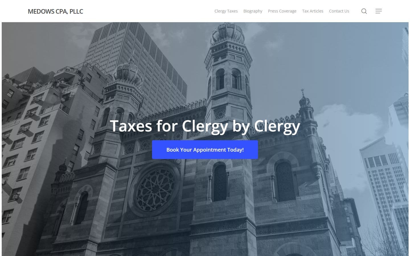 Clergy Taxes CPA homepage preview