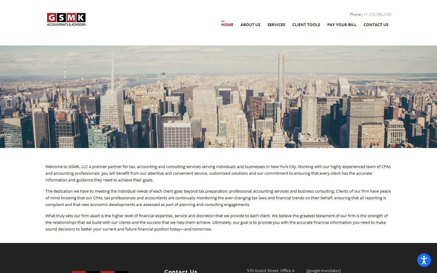 GSMK LLC homepage preview