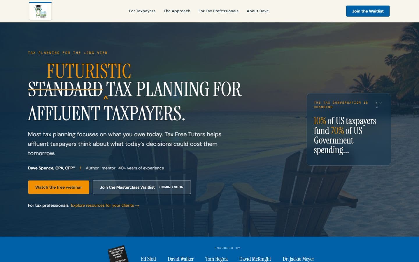 Tax Free Tutors homepage preview